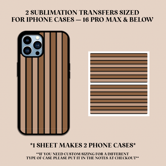 Neutral Stripes Phone Case Sublimation Transfer