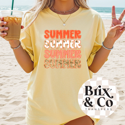 Faux Glitter Summer DTF HOT PEEL