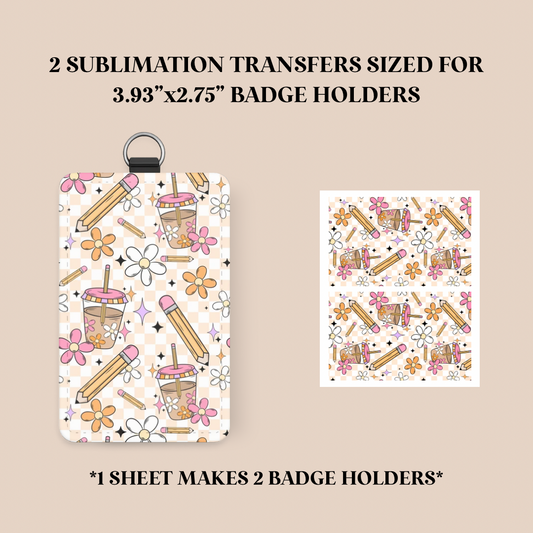 Teacher Coffee Badge Holder Sublimation Transfer