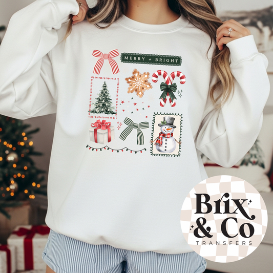 Merry & Bright Collage DTF HOT PEEL