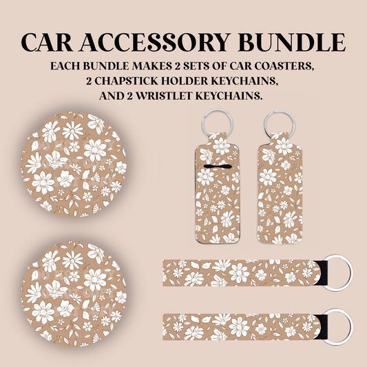 White Flowers Sublimation Transfer Bundle