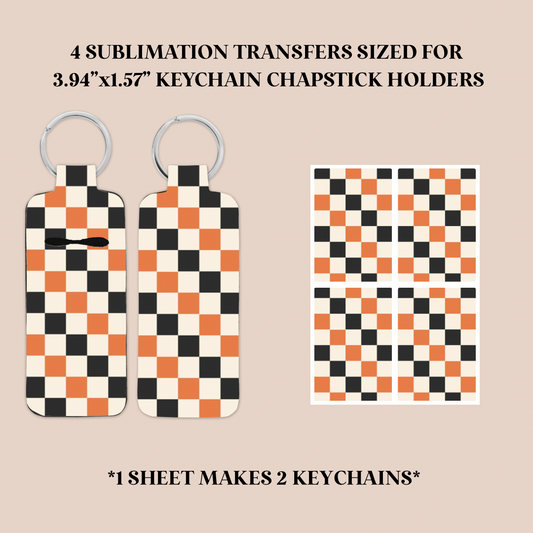 Halloween Checker Keychain Chapstick Holder Sublimation Transfer