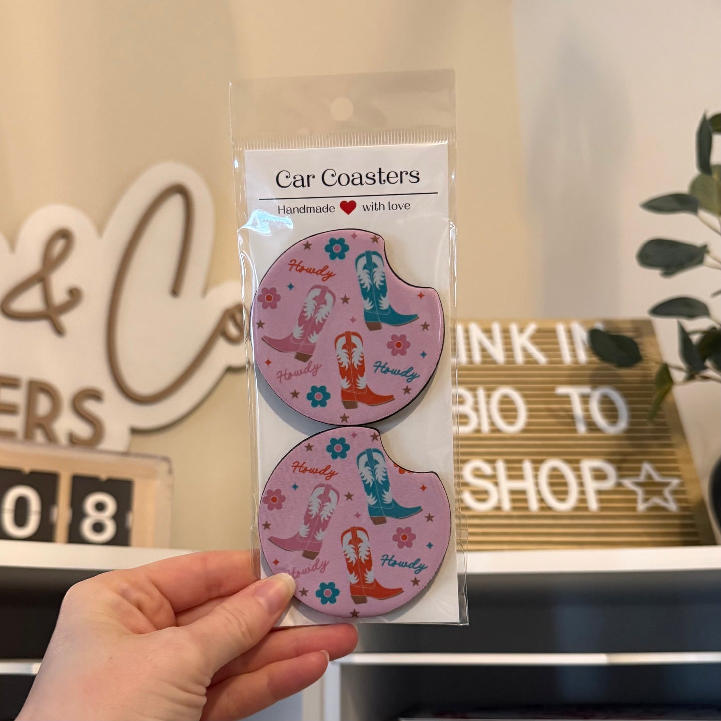 Howdy Boots Car Coasters