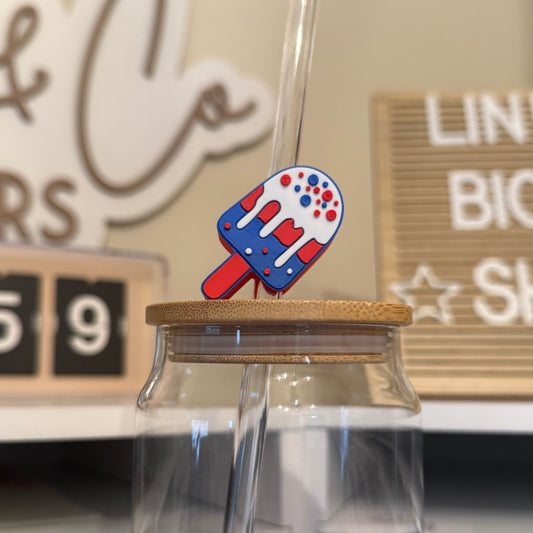 Patriotic Popsicle 3D Printed Straw Topper