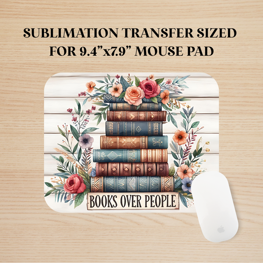 Books Over People Mouse Pad Sublimation Transfer