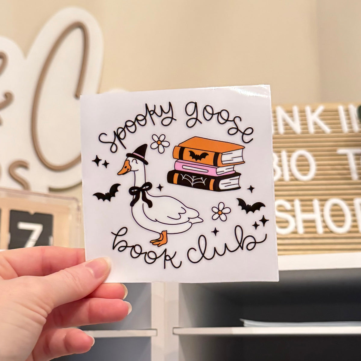 Spooky Goose Book Club 4” Decal