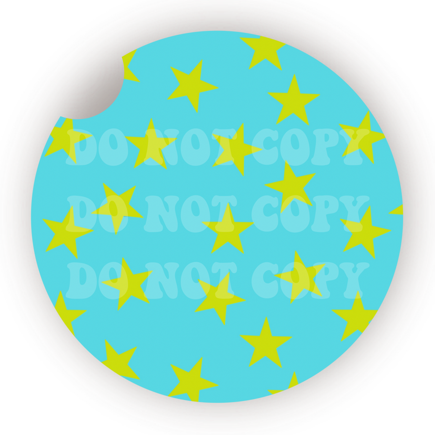 Bright Green Stars Car Coaster Sublimation Transfer (Set of 2)