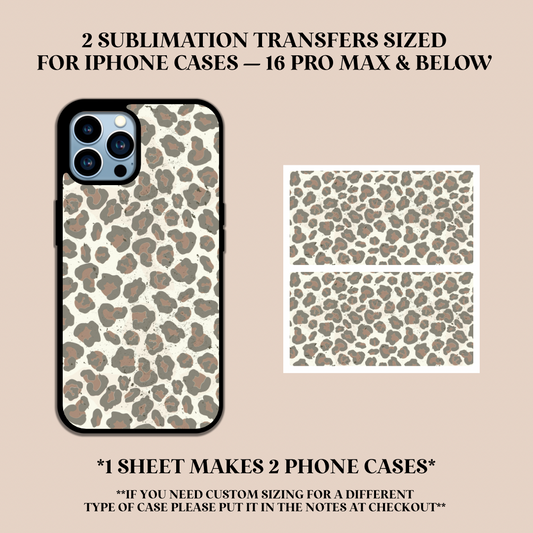 Camo Leopard Print Phone Case Sublimation Transfer