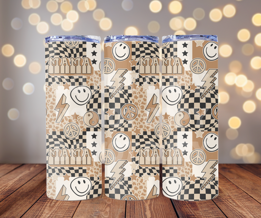 Patchwork Mama 20 oz Skinny Tumbler Sublimation Transfer - Seamless
