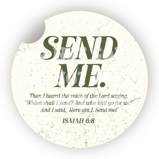Send Me Isaiah 6:8 Car Coaster Sublimation Transfer (Set of 2)