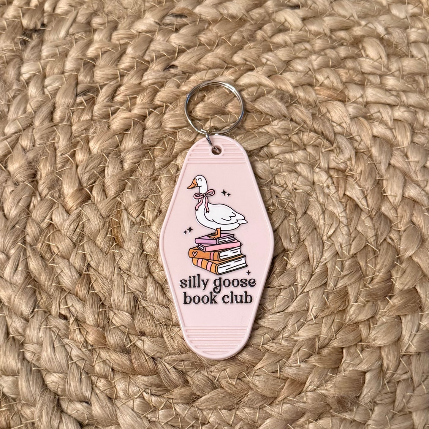 Silly Goose Book Club Motel Keychain