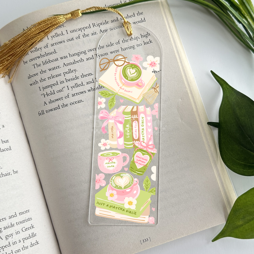 Matcha & Books UVDTF Bookmark