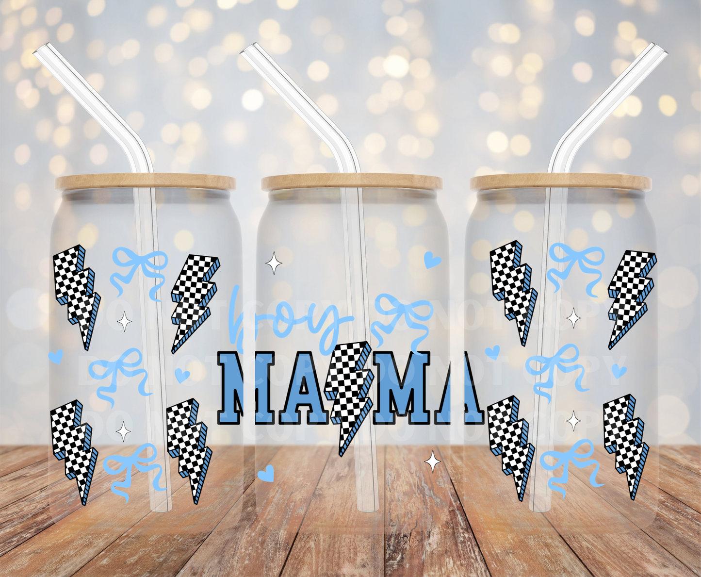 Blue Mama UVDTF 16oz Glass Can Wrap