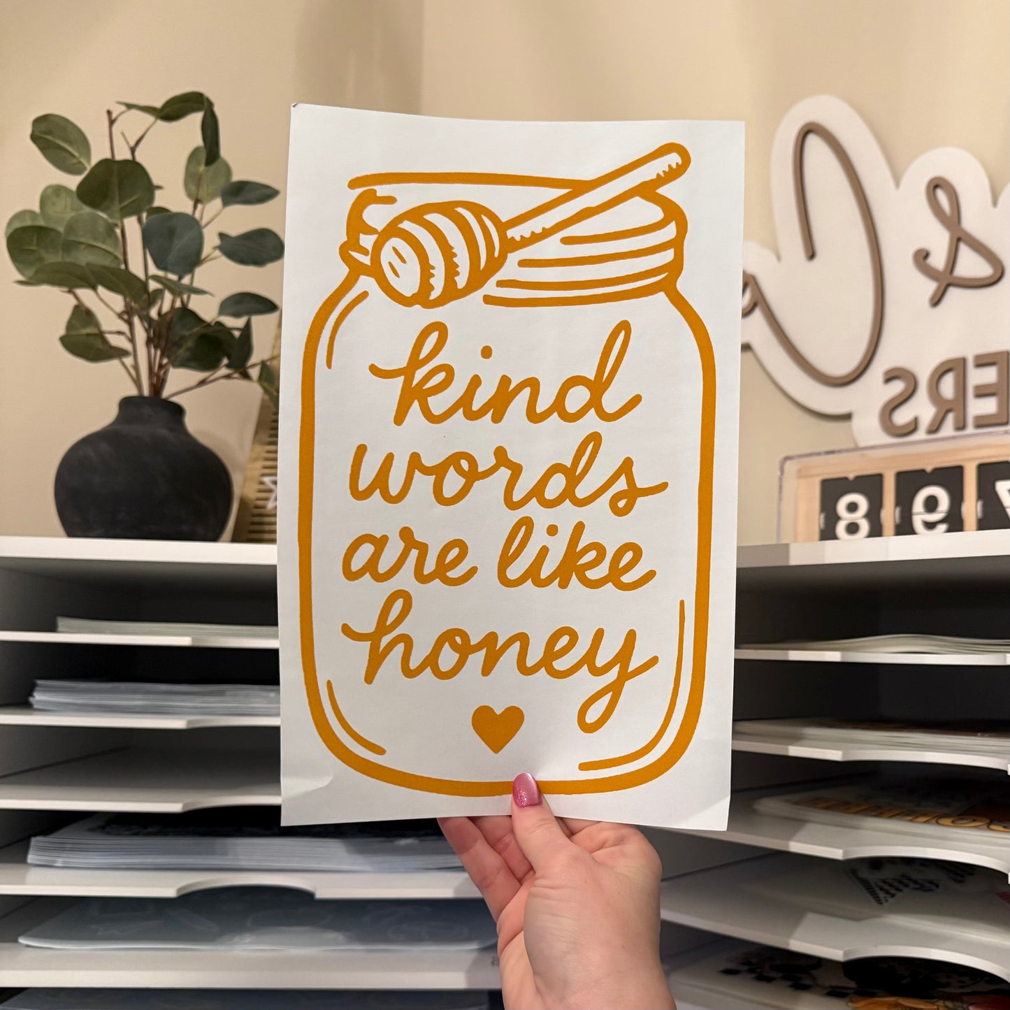 Kind Words Are Like Honey Single Color (Mustard)
