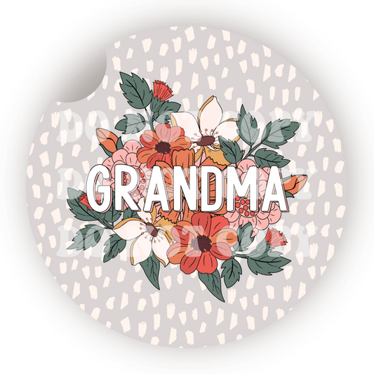 Floral Grandma Car Coaster Sublimation Transfer (Set of 2)