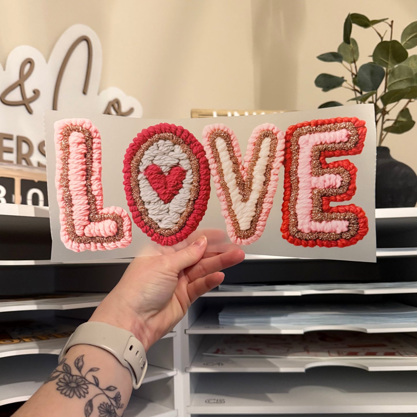 Faux Yarn Love DTF HOT PEEL