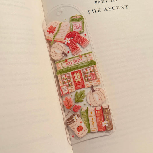 Autumn Bookstore Acrylic Bookmark No Tassel Included