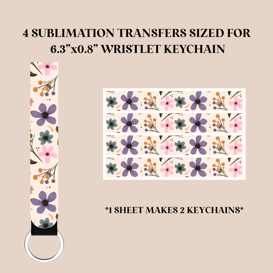 Wildflowers Wristlet Keychain Sublimation Transfer
