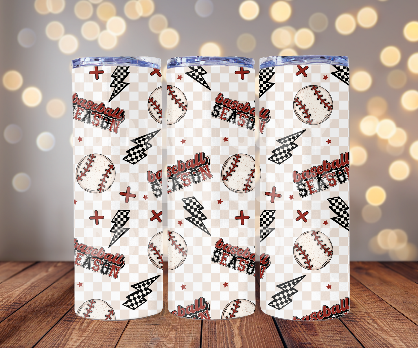 Baseball Season 20 oz Skinny Tumbler Sublimation Transfer - Seamless