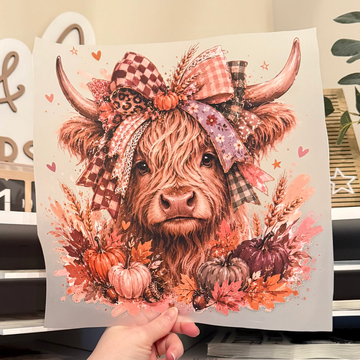 Fall Cow DTF HOT PEEL