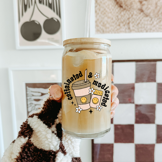 Caffeinated & Medicated UVDTF 4” Decal