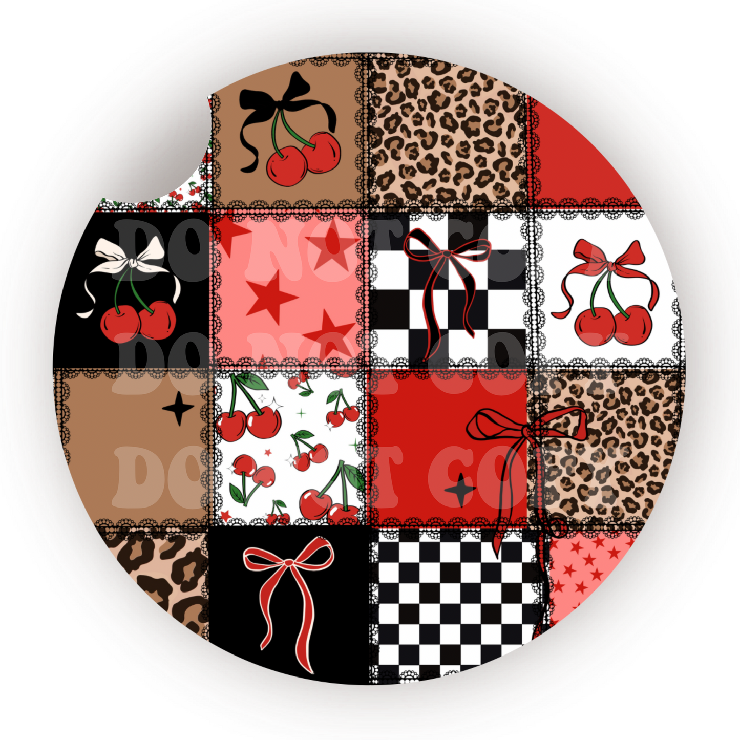 Edgy Patchwork Car Coaster Sublimation Transfer (Set of 2)