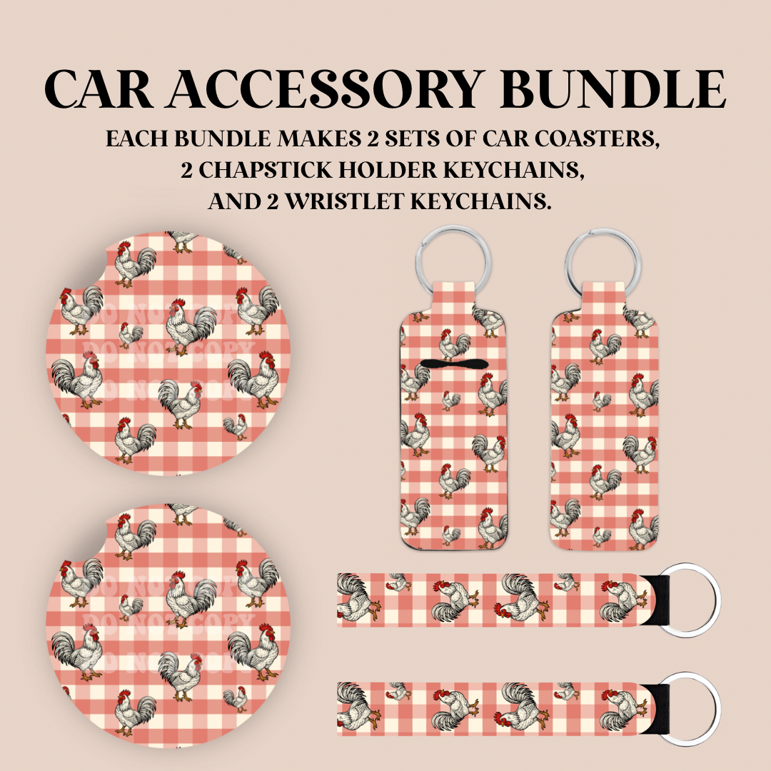 Plaid Roosters Sublimation Transfer Bundle