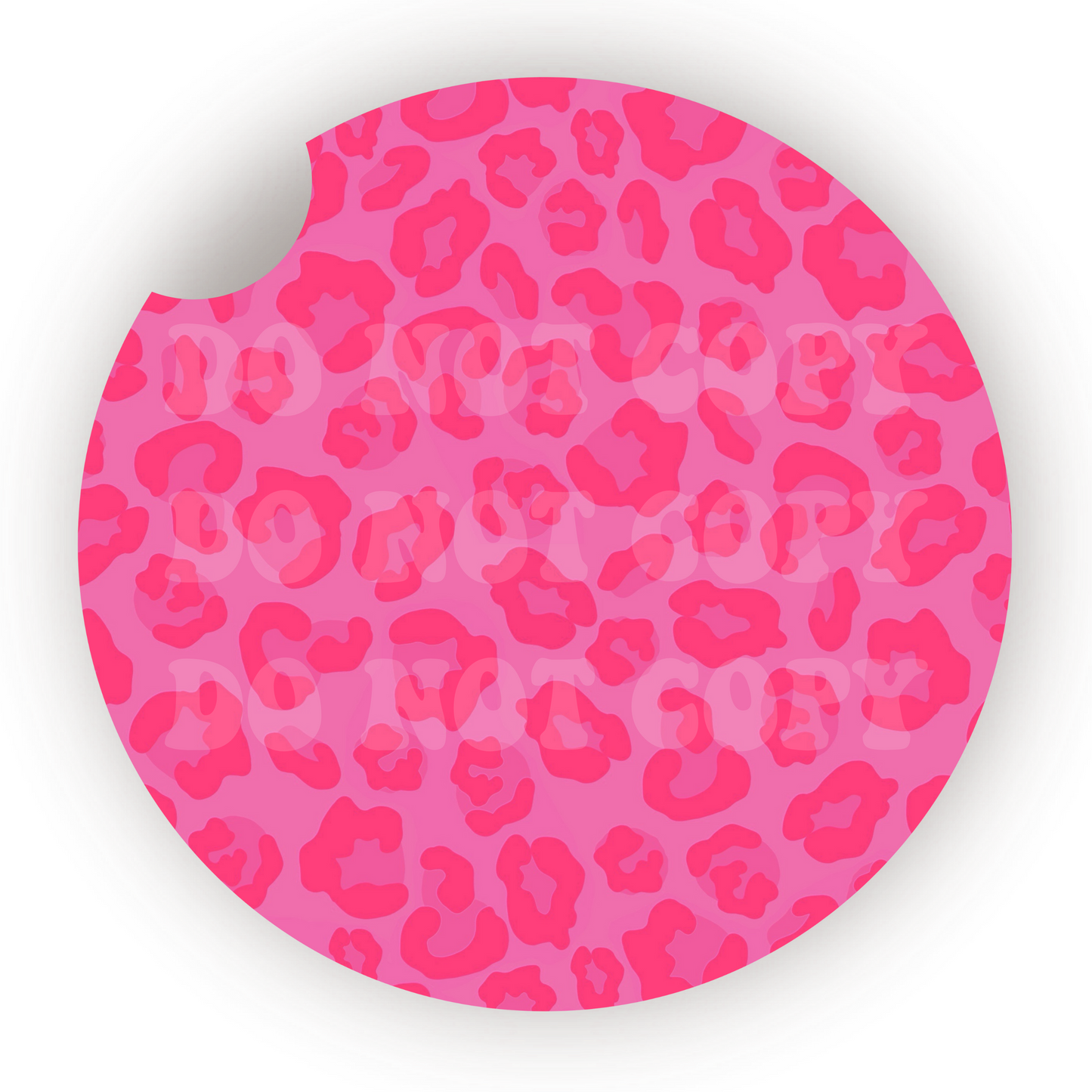 Hot Pink Leopard Print Car Coaster Sublimation Transfer (Set of 2)