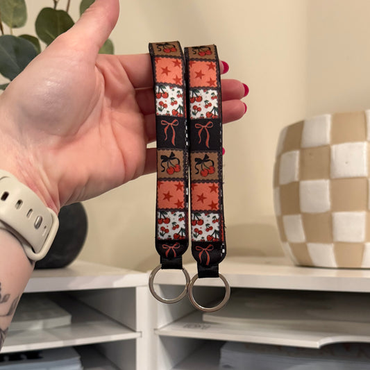 Edgy Patchwork Wristlet Keychain