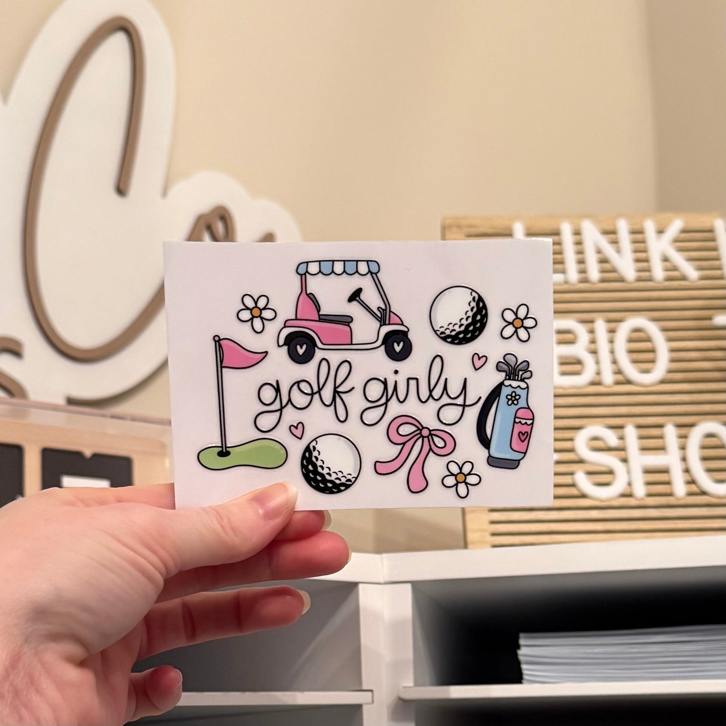 Golf Girly UVDTF 4” Decal