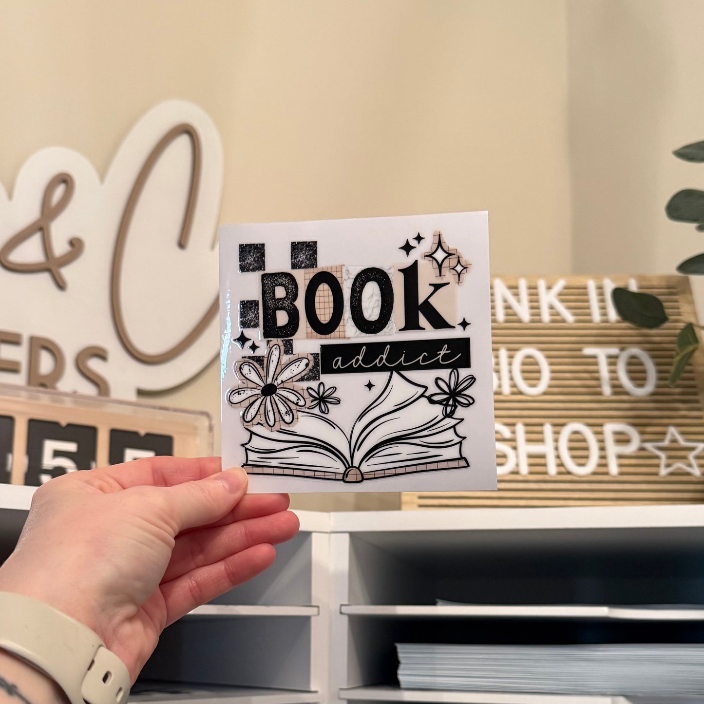 Book Addict UVDTF 4” Decal