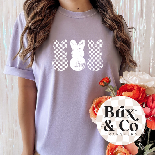 Distressed Checker Bunnies Single Color