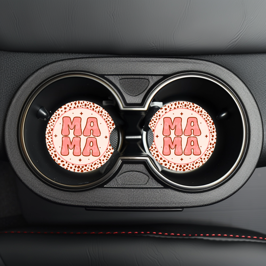 Pink Mama Car Coaster Sublimation Transfer (Set of 2)
