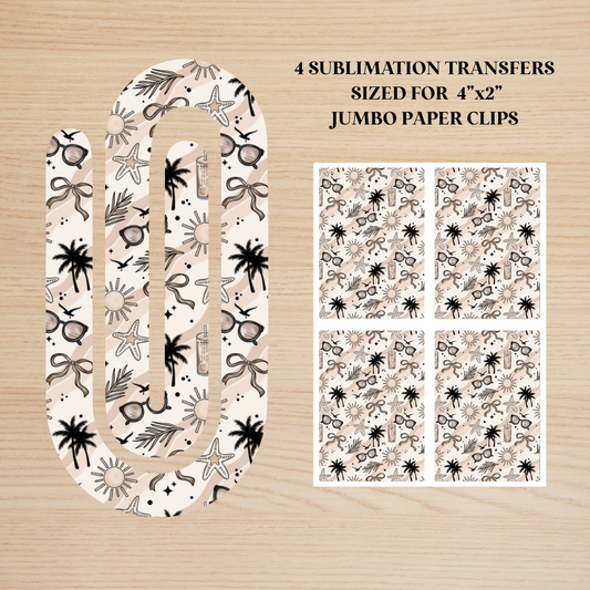 Neutral Beach Jumbo Paperclip Sublimation Transfer