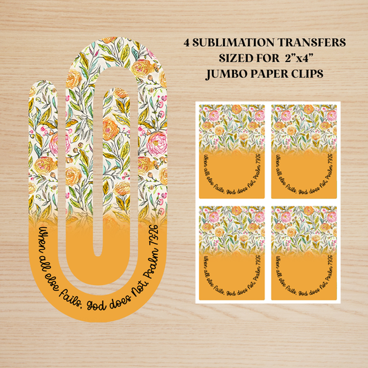 Psalm 73:26 Jumbo Paperclip Sublimation Transfer