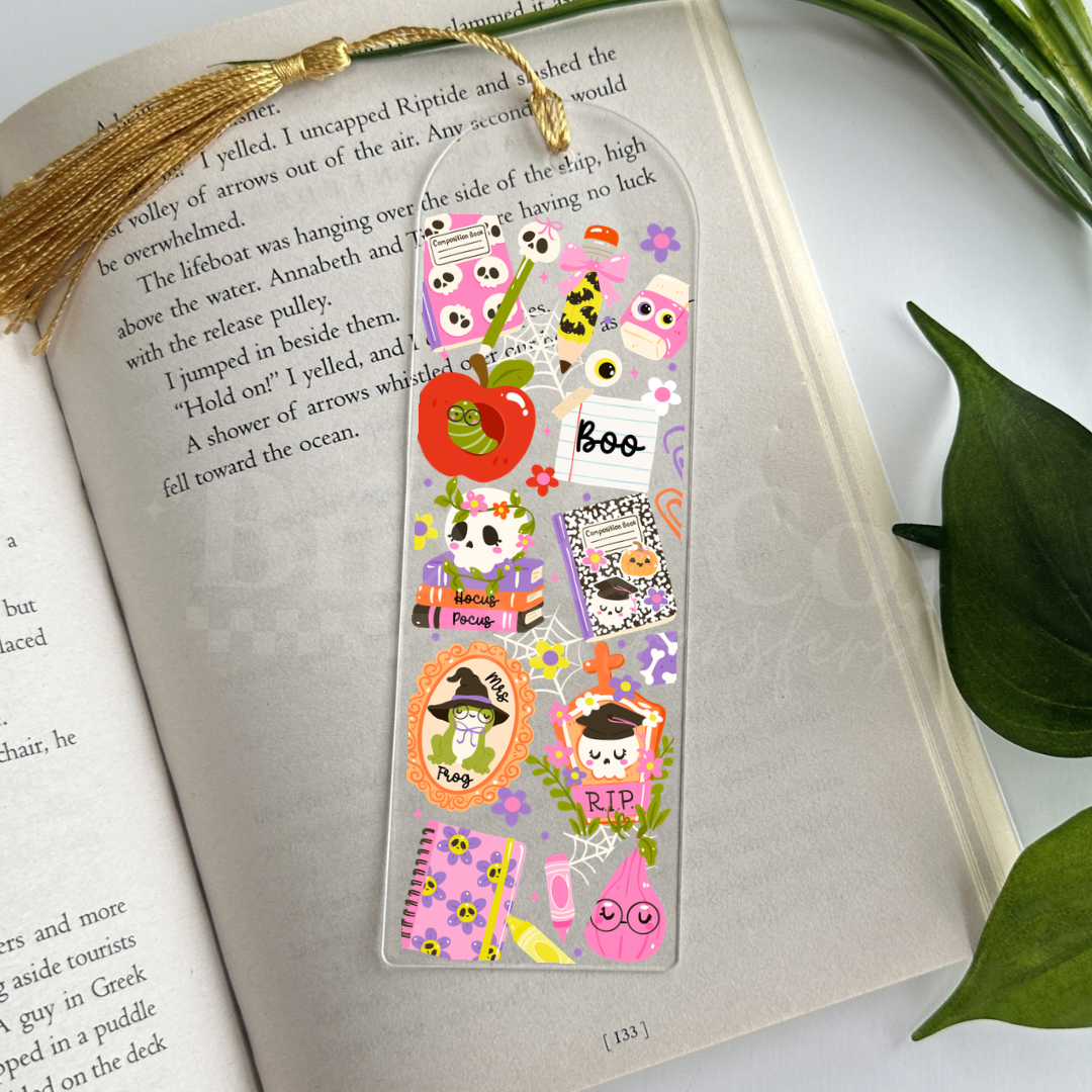 Spooky Teacher UVDTF Bookmark
