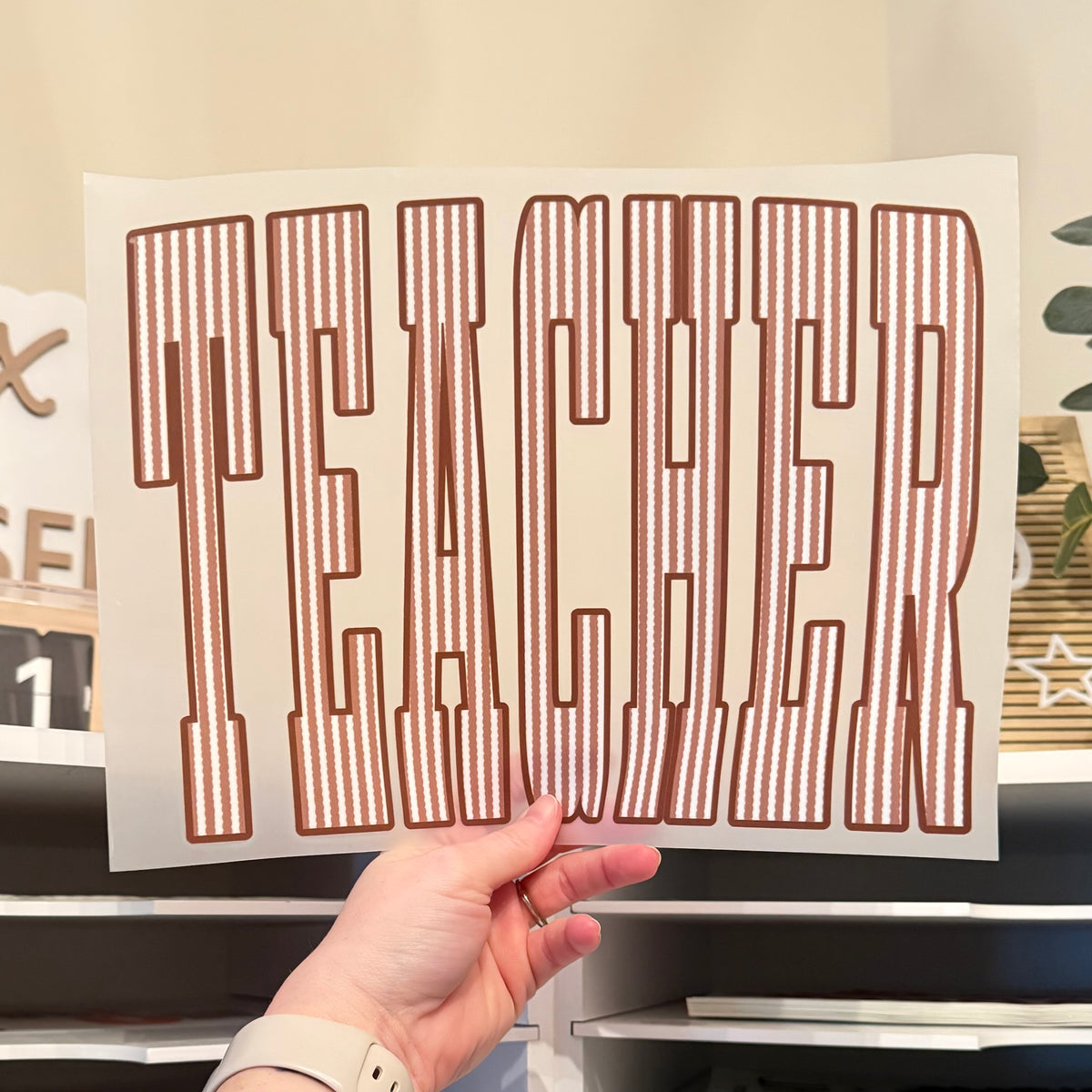 Seersucker Teacher DTF HOT PEEL