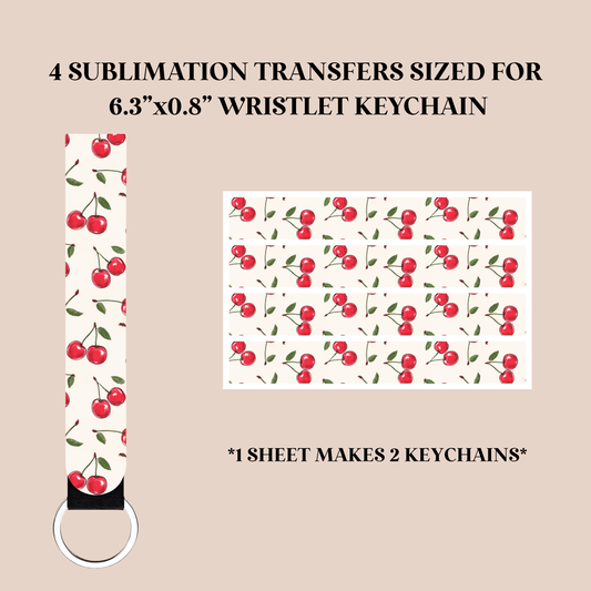 Cherries Wristlet Keychain Sublimation Transfer