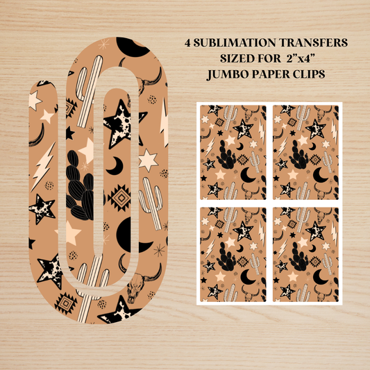 Western Doodles Jumbo Paperclip Sublimation Transfer