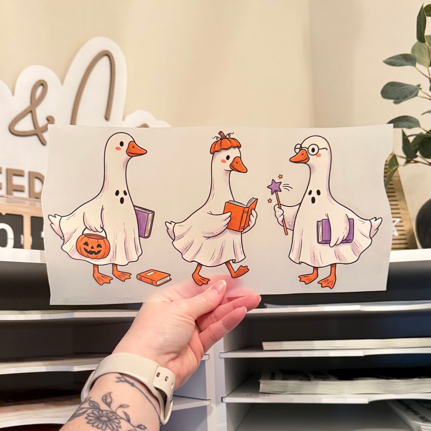 Bookish Geese DTF HOT PEEL