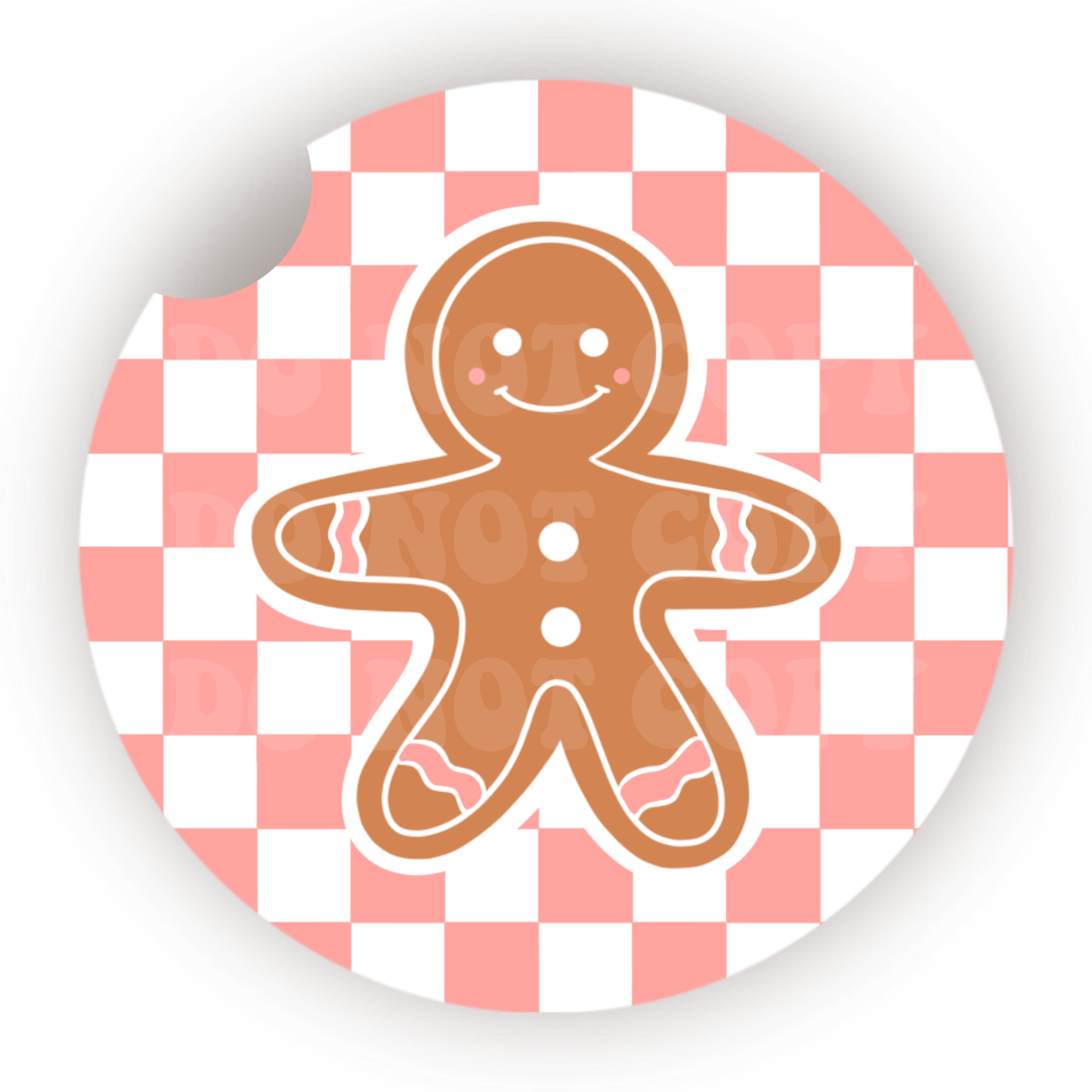 Checker Gingerbread Car Coaster Sublimation Transfer (Set of 2)