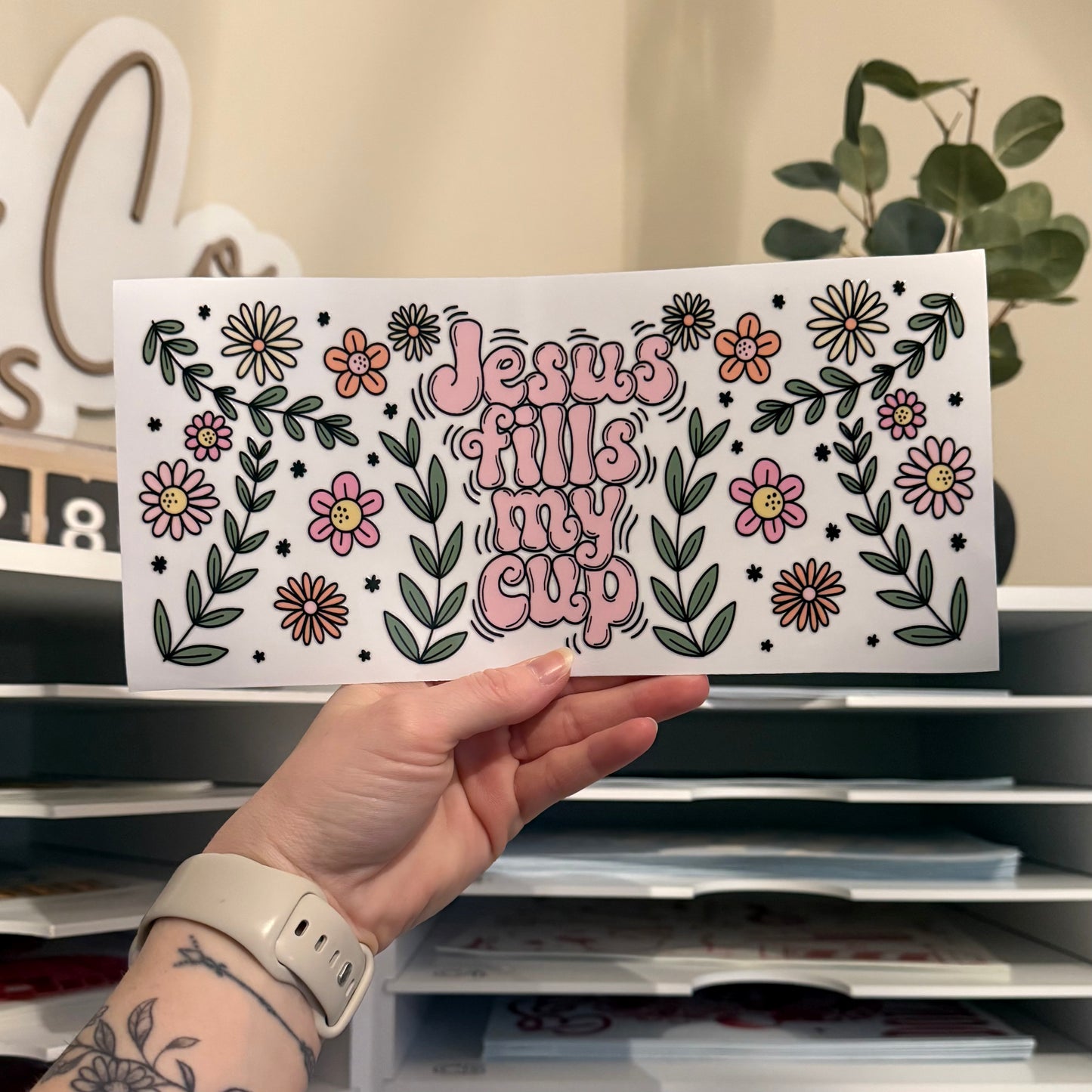 Jesus Fills My Cup UVDTF 16oz Glass Can