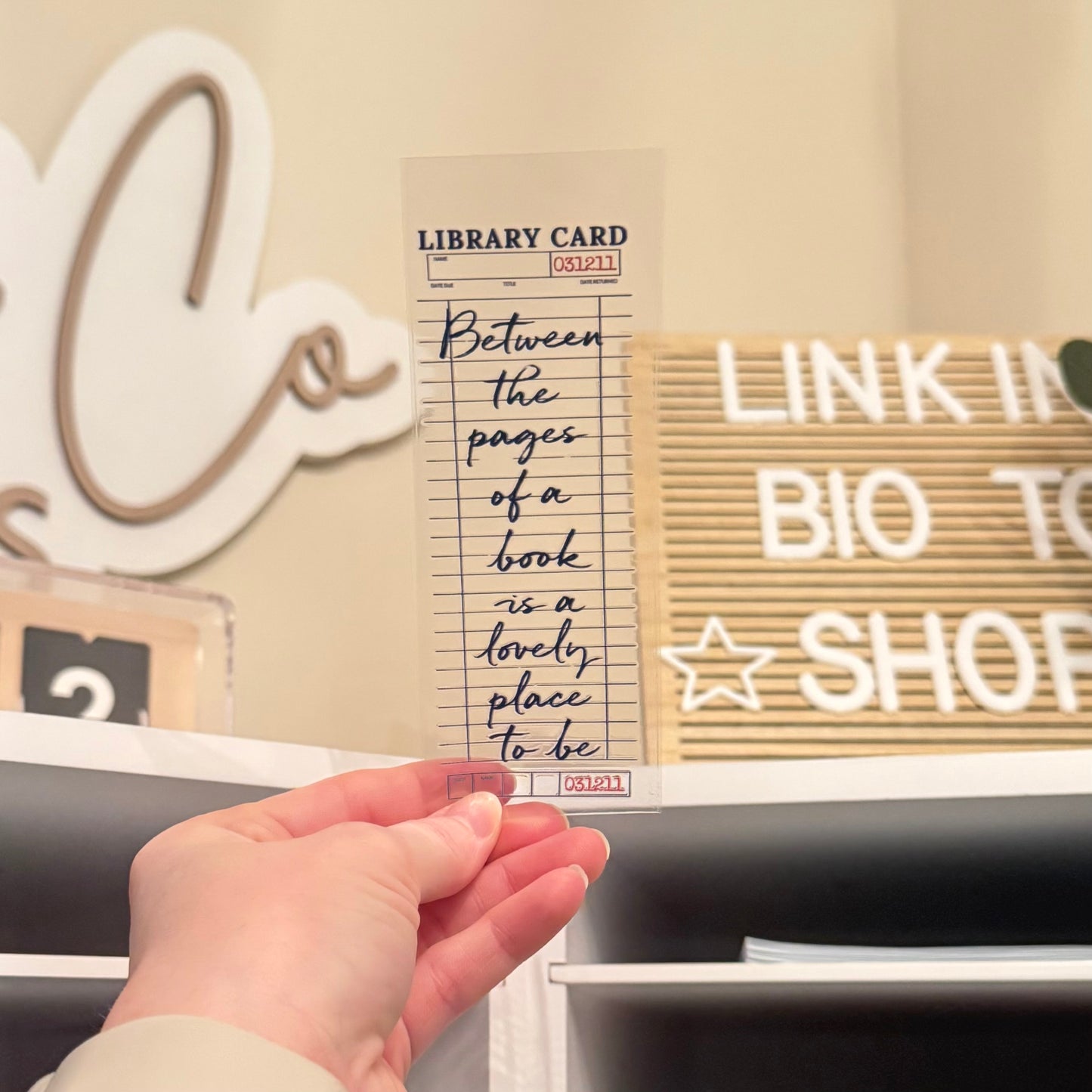 Library Card UVDTF Bookmark