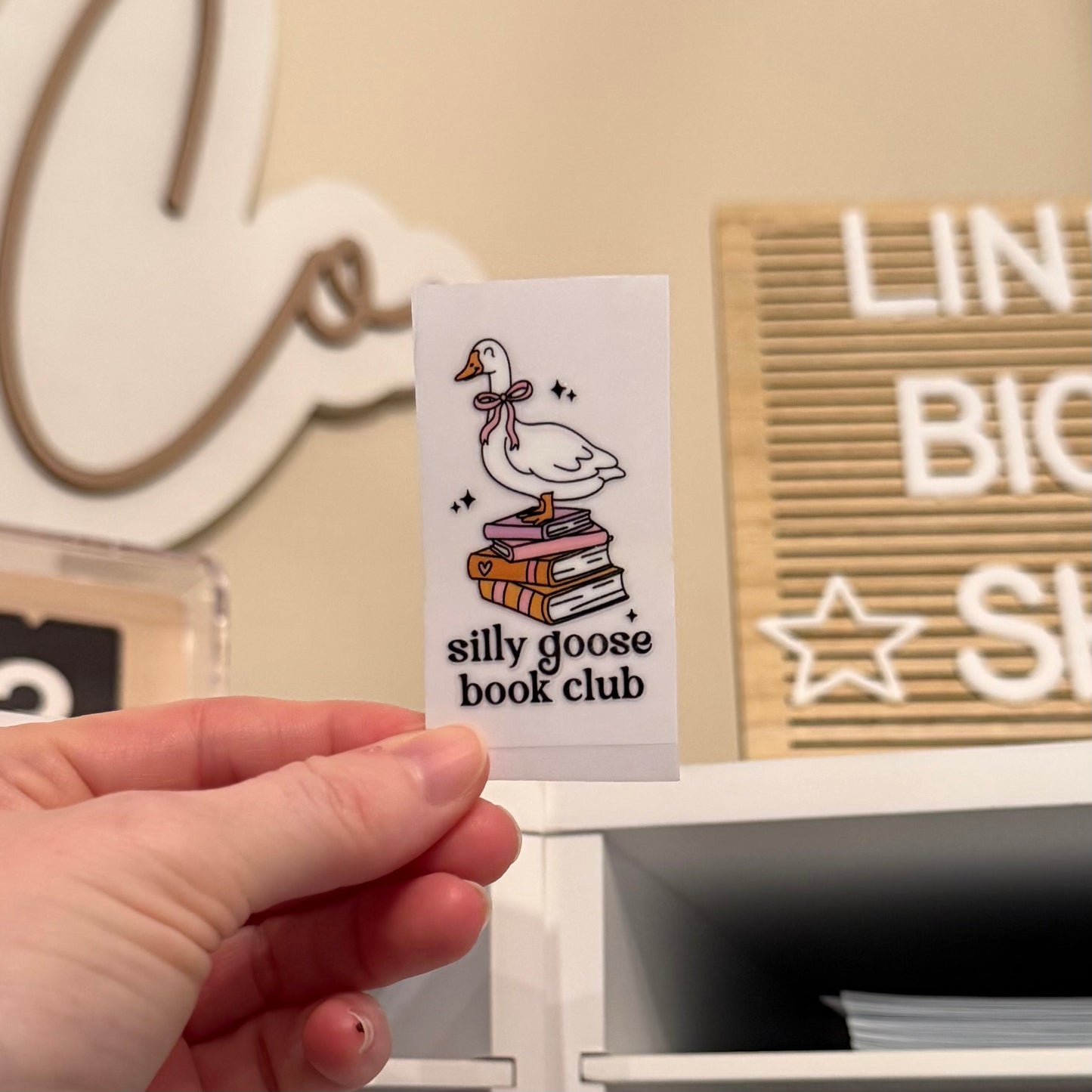 Silly Goose Book Club Motel Keychain UVDTF Transfer
