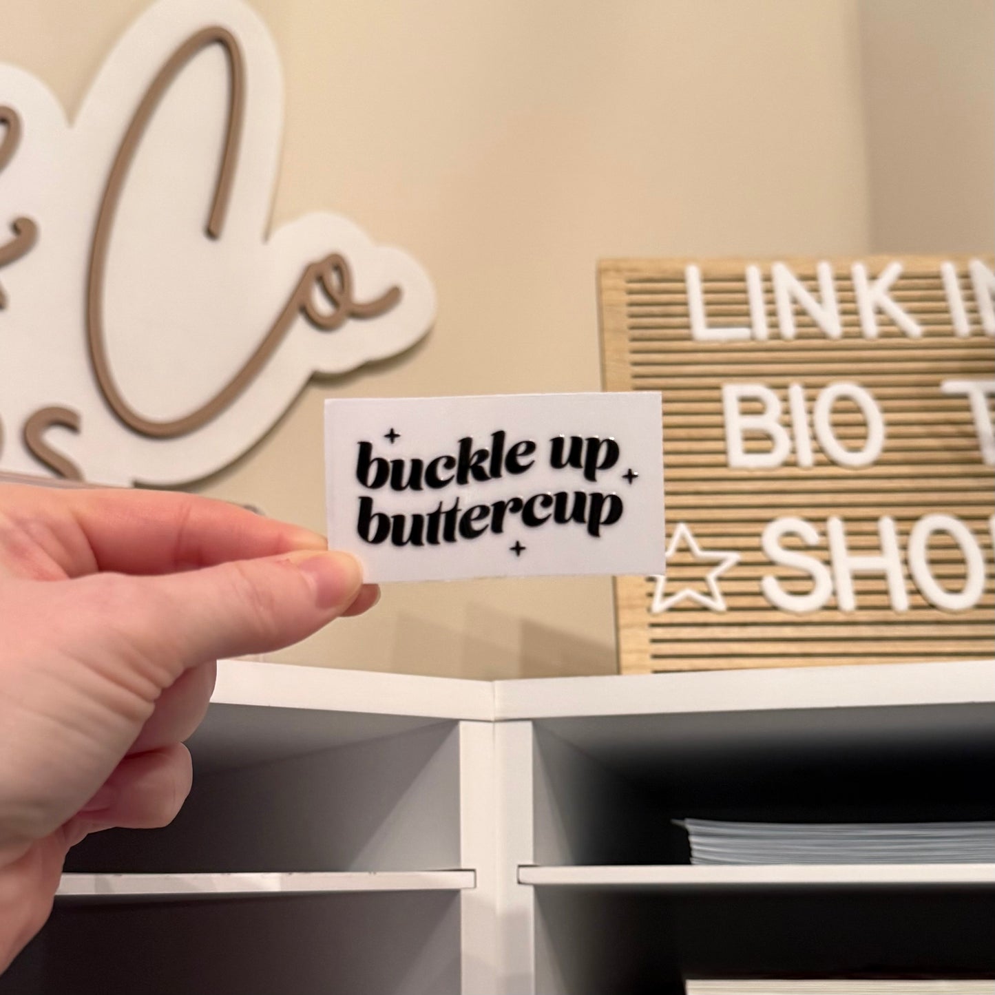 Buckle Up Buttercup Motel Keychain UVDTF Transfer