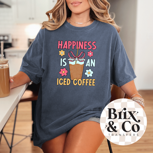 Happiness Is An Iced Coffee DTF HOT PEEL