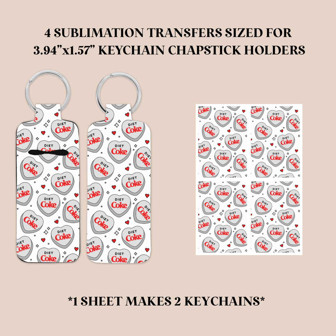 DC Lover Keychain Chapstick Holder Sublimation Transfer