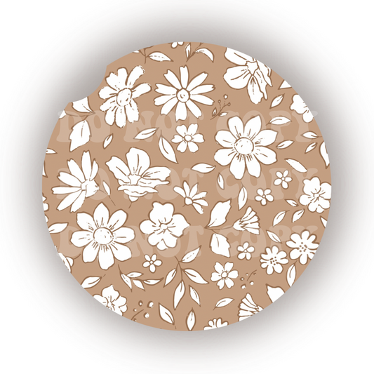 Boho Floral Car Coaster Sublimation Transfer (Set of 2)