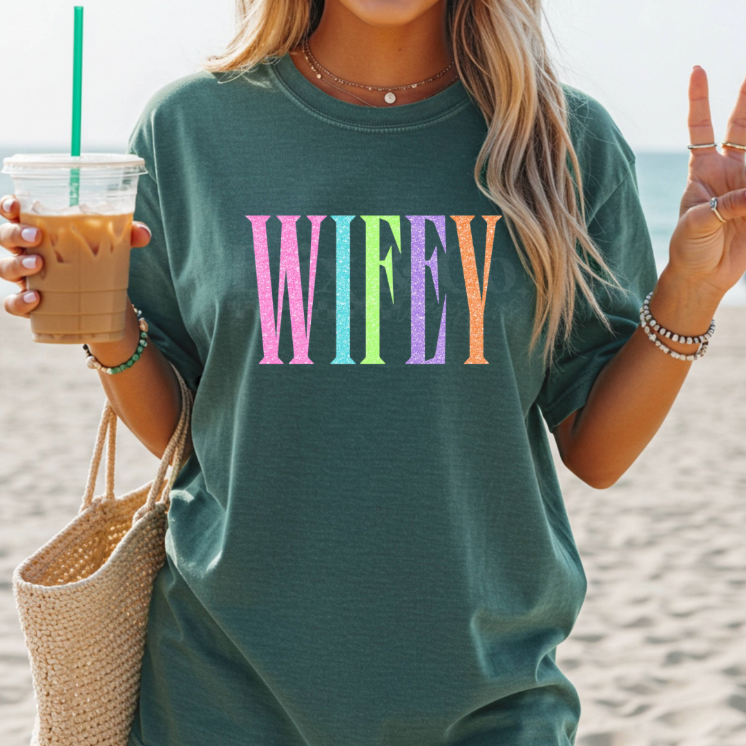 Faux Glitter Wifey DTF HOT PEEL