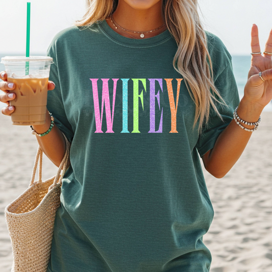 Faux Glitter Wifey DTF HOT PEEL